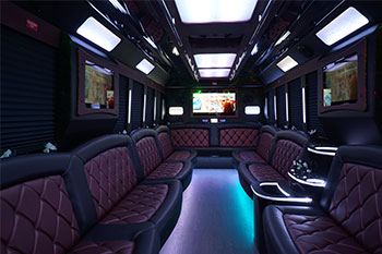 stunning limo bus interior